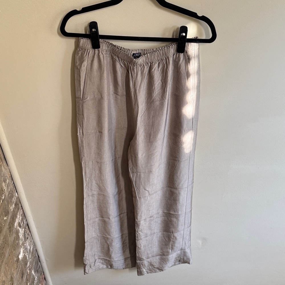J.Crew Stratus Pant in Textured Satin Size XS in Grey Spring Rain